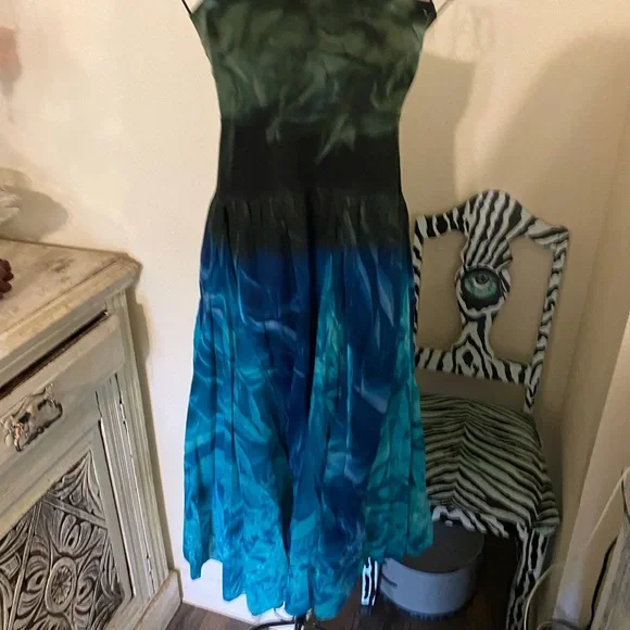 Solitaire Strapless Ombre Teal & Black Maxi Dress or skirt - Picture 8 of 11